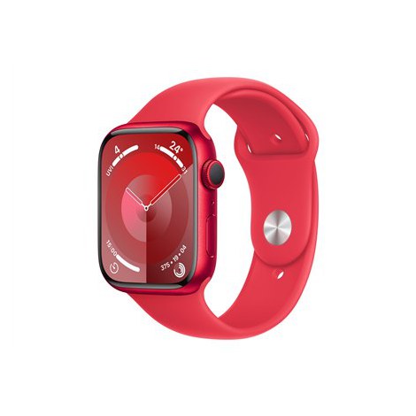 Apple Series 9 (GPS) Inteligentny zegarek Wykonany w 100% z aluminium pochodzącego z recyklingu Czerwony 45 mm Odbiornik Apple P